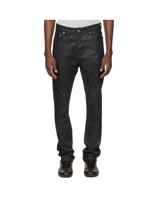 Rick Owens Black Temple Detroit Cut Jeans for men