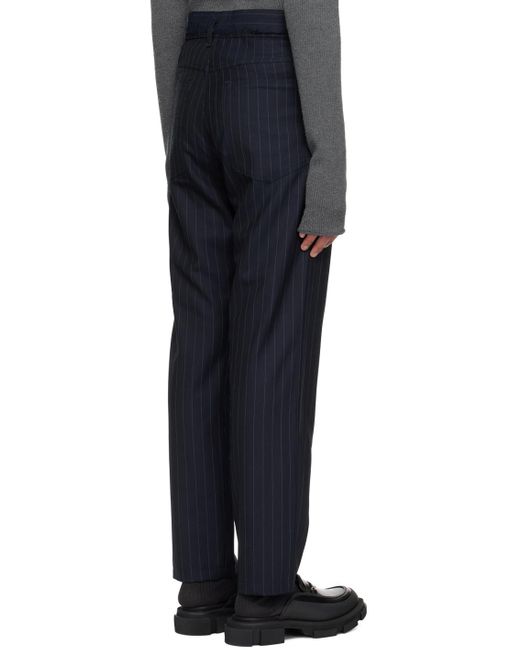 Camiel Fortgens Blue Pinstripe Trousers for men