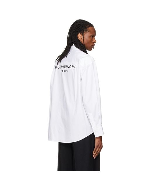 Wooyoungmi White Logo Hardware Shirt for men