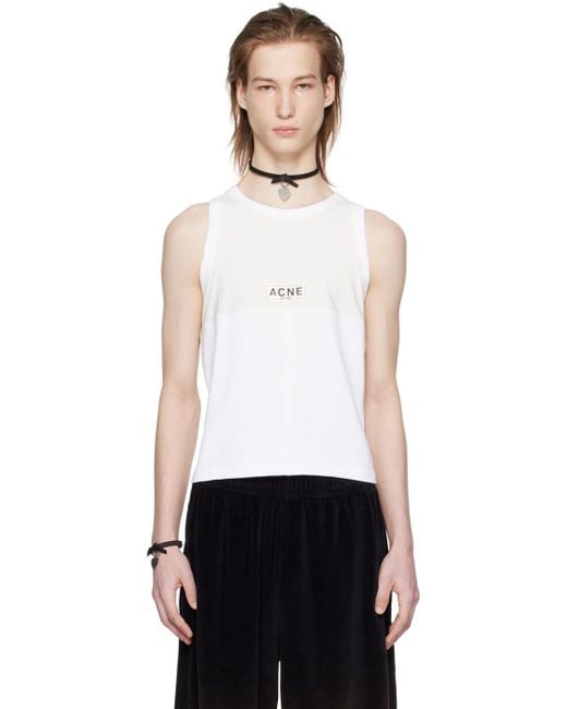 Acne Black White Patch Tank Top for men