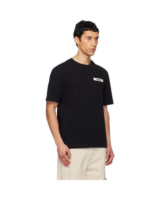 Jacquemus Black Les Classiques 'The Gros Grain' T-Shirt for men