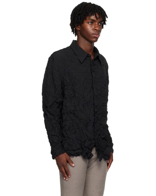 Attachment Black Wrinkled Shirt for men