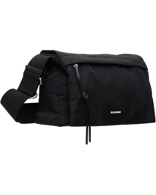 Jil Sander Black Soft Messenger Bag for men