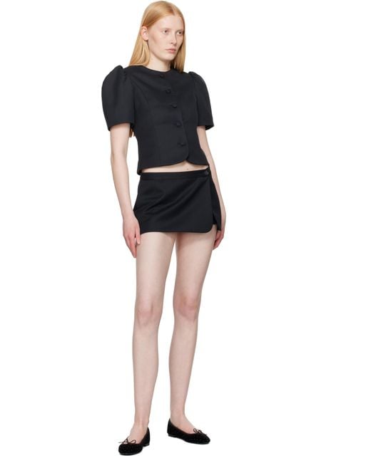 Repetto ブラック Lilouh アーモンドトゥ バレエシューズ Black