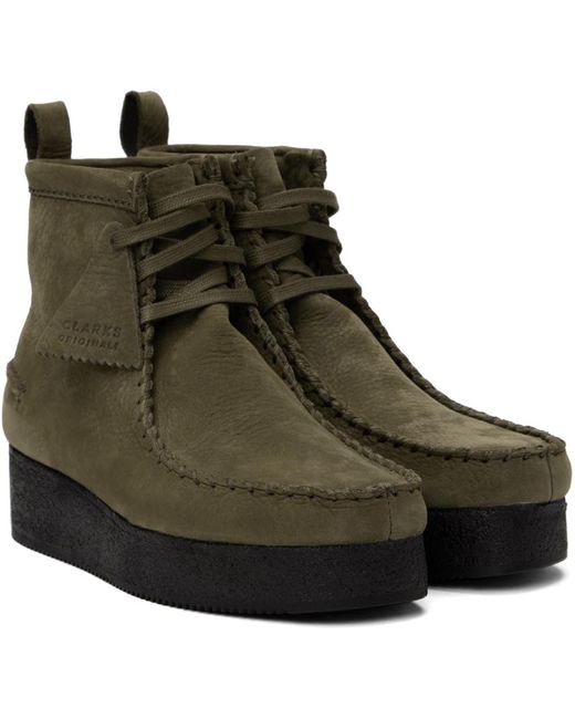 Clarks Green Brown Wallabee Craft Boots