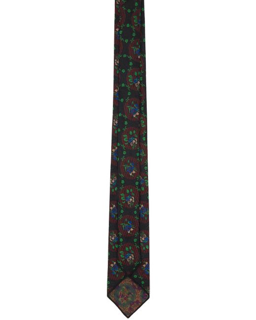 Engineered Garments Black Floral Jacquard Neck Tie for men
