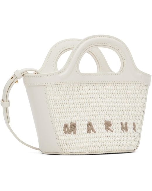 Marni White Tropicalia Micro Tote