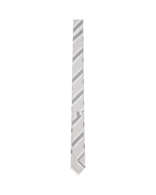 Thom Browne Black Outlined Repp Stripe Classic Tie for men