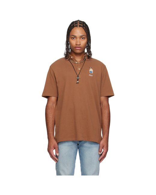 Polo Ralph Lauren Brown Classic Fit Polo Bear Mesh Polo for men