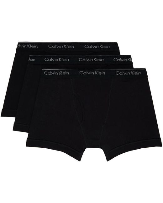 Calvin Klein Black Three-pack Boxer Briefs for men