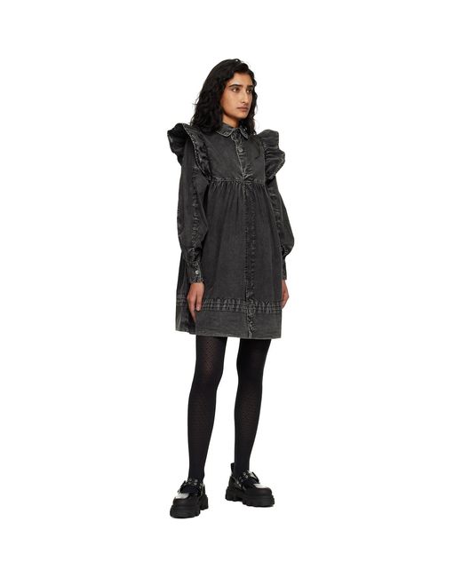 Ganni Black Cleated Ballerina Box Loafers