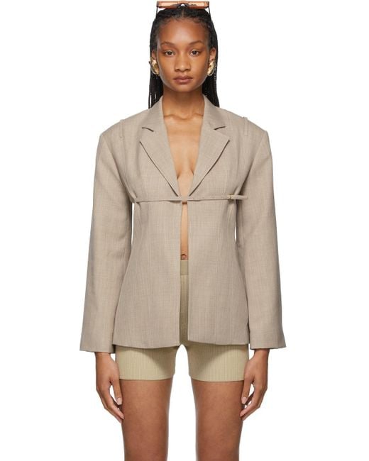 Jacquemus La Montagne 'la Veste Sauge' Blazer in Natural | Lyst Canada