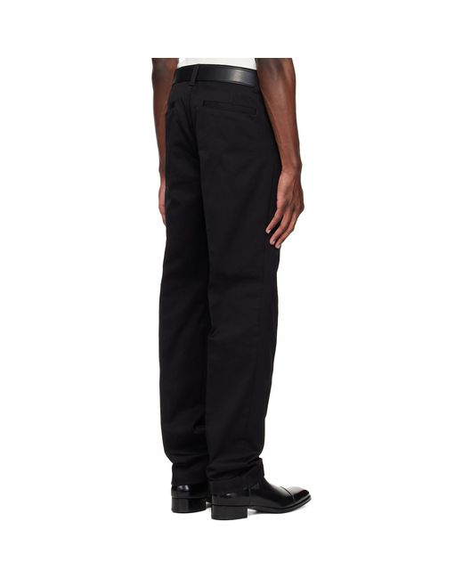 Versace Black Cotton-Gabardine Chino Trousers for men