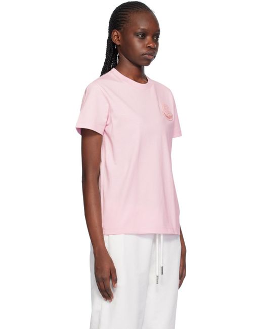 T-shirt rose à écusson Moncler en coloris Multicolor