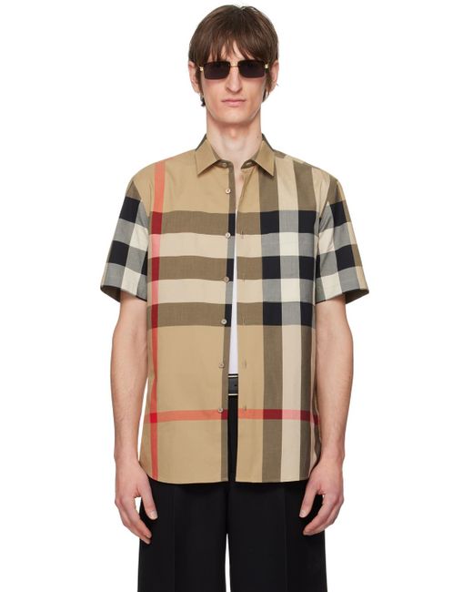 Burberry Black Beige Summerton Shirt for men