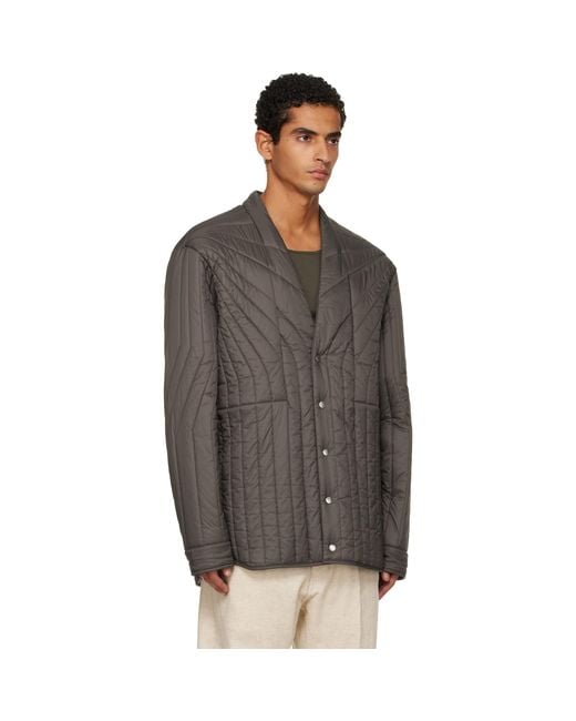 Rick Owens Black Concordians Ls Quilted Liner Down Jacket for men