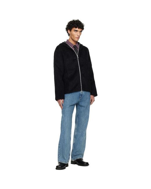 Our Legacy Black Full Zip Hoodie for men
