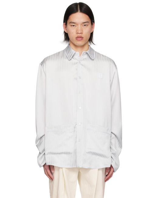 Chemise grise à rayures Wooyoungmi pour homme en coloris White