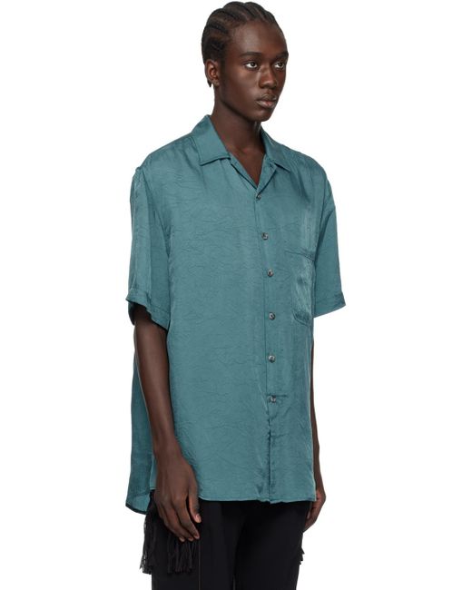 Song For The Mute Blue Oversized Shirt for men