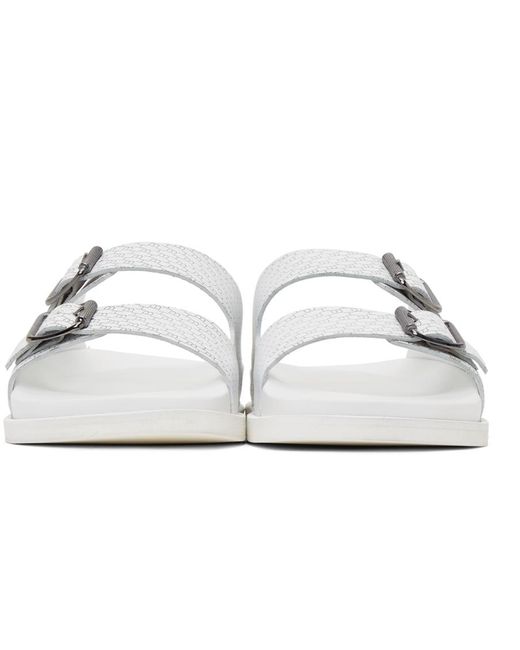 BOSS by HUGO BOSS Leather Cliff Sandals in White for Men - Lyst