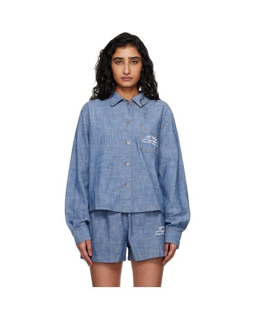 Off-White c/o Virgil Abloh Blue Chambray Pajama Shirt