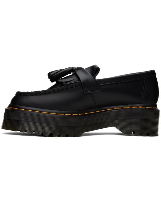 Dr. Martens Black Adrian Leather Platform Tassel Loafers for men