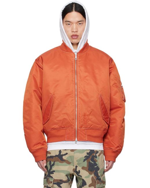 Stussy Built Reversible Bomber Jacket in Orange for Men | Lyst UK