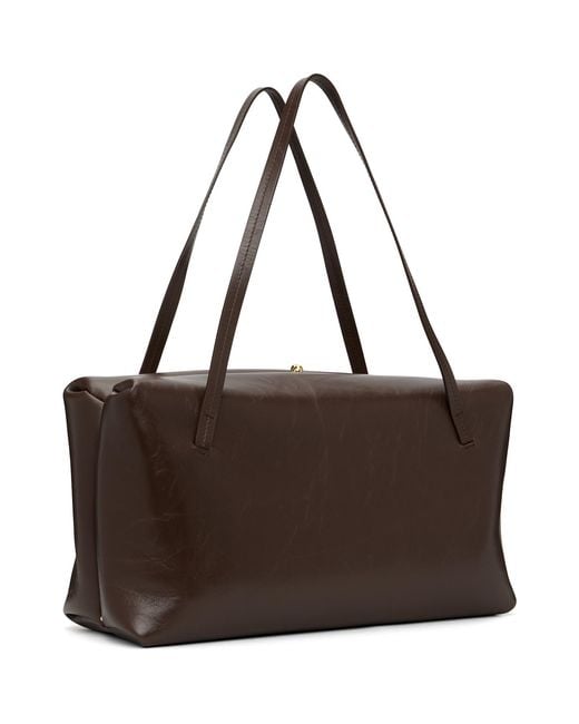 Jil Sander Brown Burgundy Goji Pillow Medium Bag