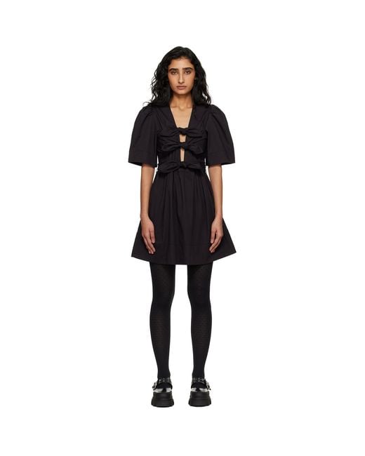 Ganni Black Cotton Minidress