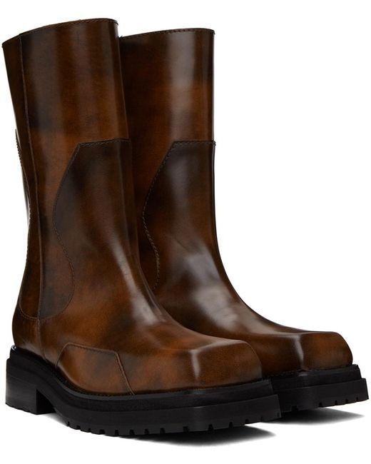 Eckhaus Latta Brown Stacked Boots for men