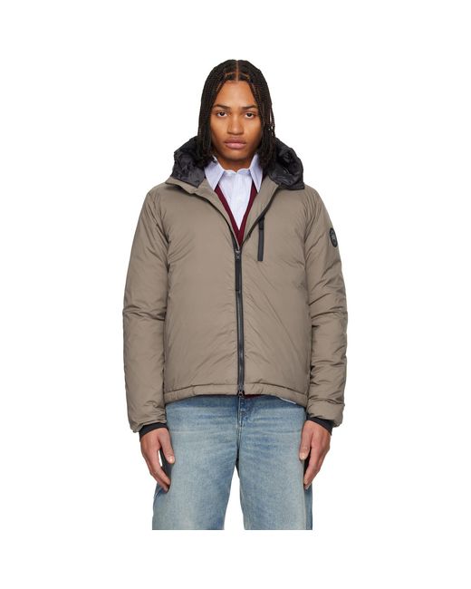 Canada Goose Black Taupe Label' Lodge Hooded Down Jacket for men