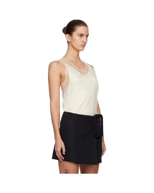 AMI Black Off- Sheer Silk Tank Top