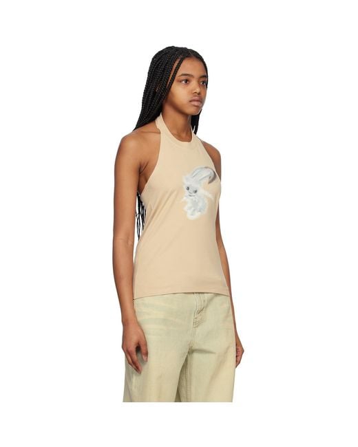 we11done Natural Halter Tank Top
