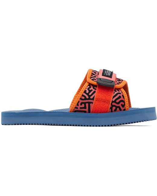 Suicoke Black Orange & Blue Padri-pt06 Sandals for men