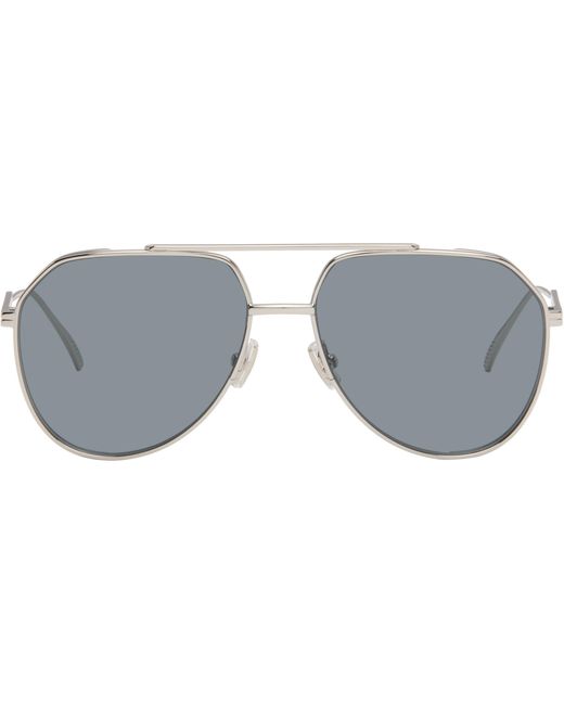 Bottega Veneta メンズ ブラック シルバー Ribbon サングラス