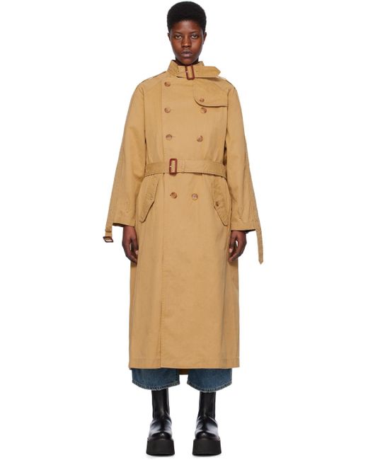 R13 Blue Tan Pin-buckle Trench Coat
