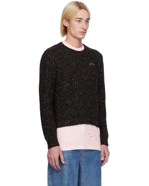 Ganni Black Alpaca & Organic Cotton Sweater for men