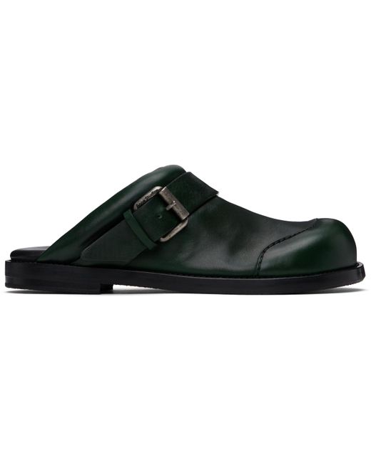 Acne Black Leather Buckle Mules
