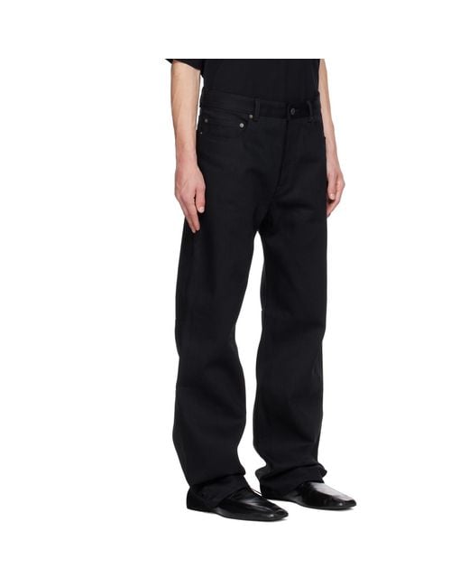 Balenciaga Black Curved Knee Jeans for men