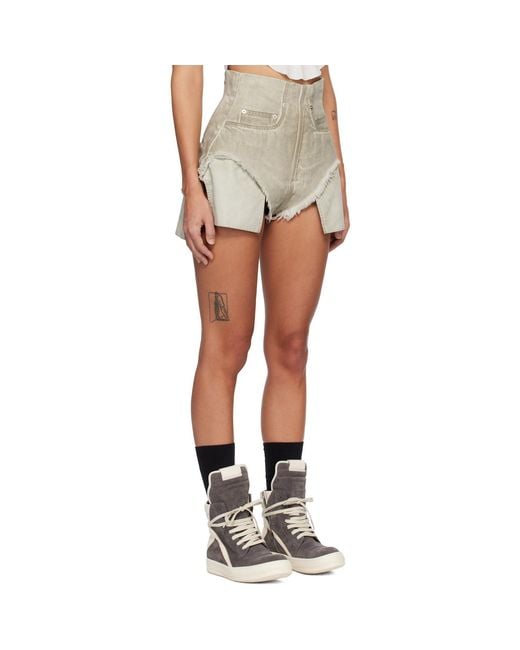 Rick Owens Multicolor Temple Dirt Cutoff Denim Shorts