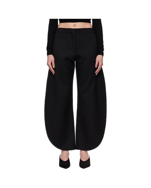 Alaïa Black Petal Wool Trousers