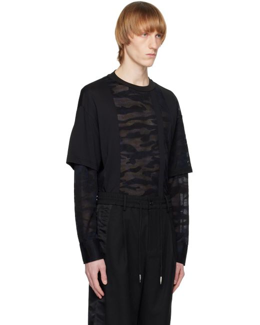 Feng Chen Wang Black Camouflage Sweatshirt for men