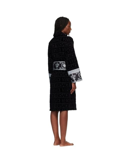Versace Black 'I Heart Baroque' Bathrobe