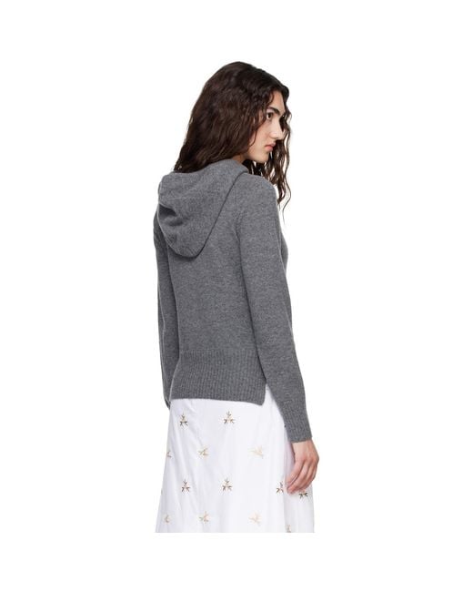 Simone Rocha Gray Embellished Relaxed Cashmere Hoodie