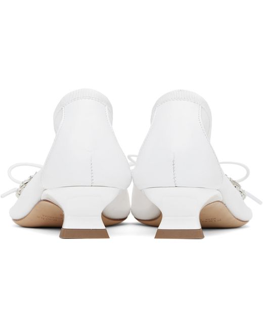 Simone Rocha Black Ssense Exclusive Bridal Capsule Embellished Flower Ballerina Heels