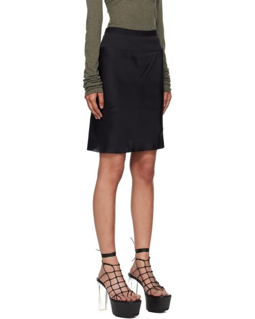Rick Owens Black Concordians Short Bias Miniskirt