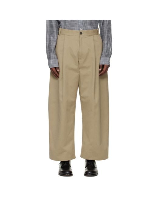 Studio Nicholson Natural Sorte Trousers for men