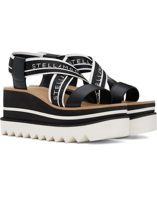 Stella McCartney Black & White Sneakelyse Platform Heeled Sandals