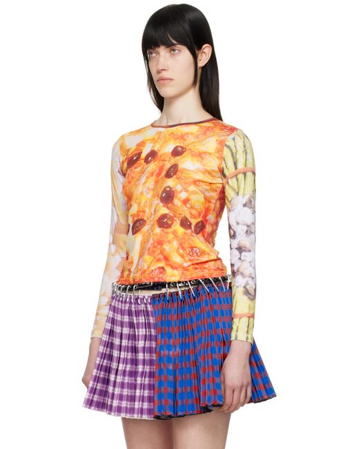 T-Shirt Ajusté 'Dinner's Served' Multicolore En Jersey Chopova Lowena