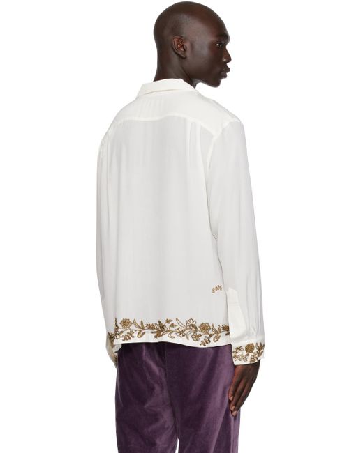 Chemise blanche à ornements à perles Bode pour homme en coloris Multicolor